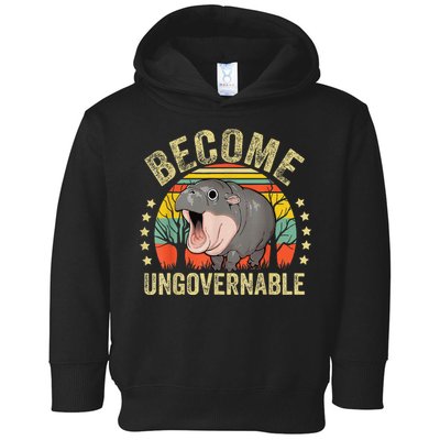 Moodeng Become Ungovernable Funny Baby Hippo Moo Deng Joke Toddler Hoodie