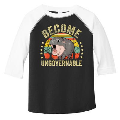 Moodeng Become Ungovernable Funny Baby Hippo Moo Deng Joke Toddler Fine Jersey T-Shirt