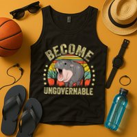 Moodeng Become Ungovernable Funny Baby Hippo Moo Deng Joke Tank Top