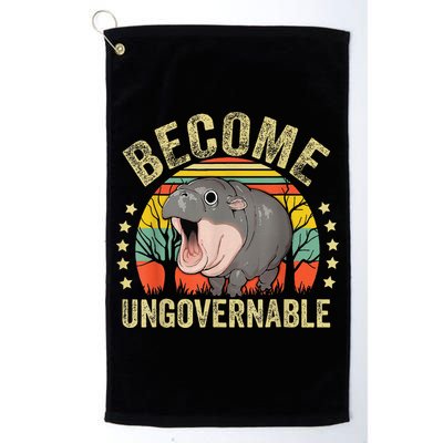 Moodeng Become Ungovernable Funny Baby Hippo Moo Deng Joke Golf Towel