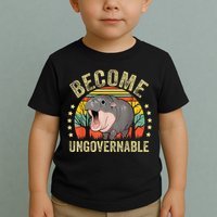 Moodeng Become Ungovernable Funny Baby Hippo Moo Deng Joke Toddler T-Shirt