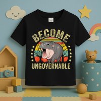 Moodeng Become Ungovernable Funny Baby Hippo Moo Deng Joke Toddler T-Shirt