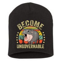 Moodeng Become Ungovernable Funny Baby Hippo Moo Deng Joke Short Acrylic Beanie