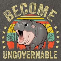 Moodeng Become Ungovernable Funny Baby Hippo Moo Deng Joke Cotton Canvas Backpack