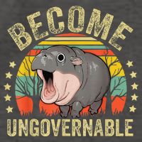 Moodeng Become Ungovernable Funny Baby Hippo Moo Deng Joke Vector Backpack