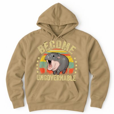 Moodeng Become Ungovernable Funny Baby Hippo Moo Deng Joke Hoodie