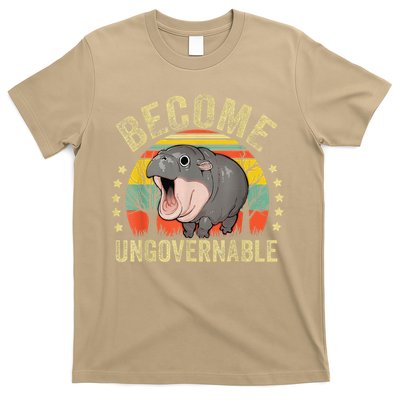 Moodeng Become Ungovernable Funny Baby Hippo Moo Deng Joke T-Shirt