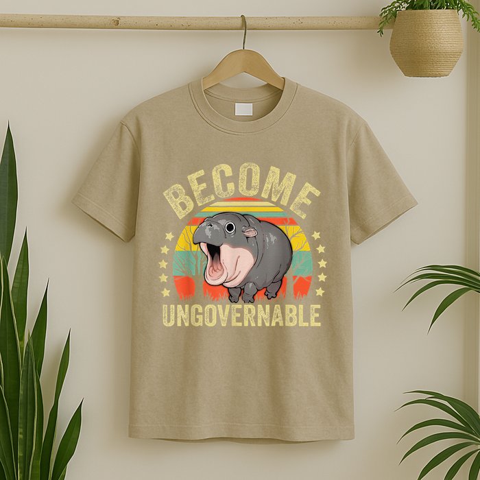 Moodeng Become Ungovernable Funny Baby Hippo Moo Deng Joke T-Shirt