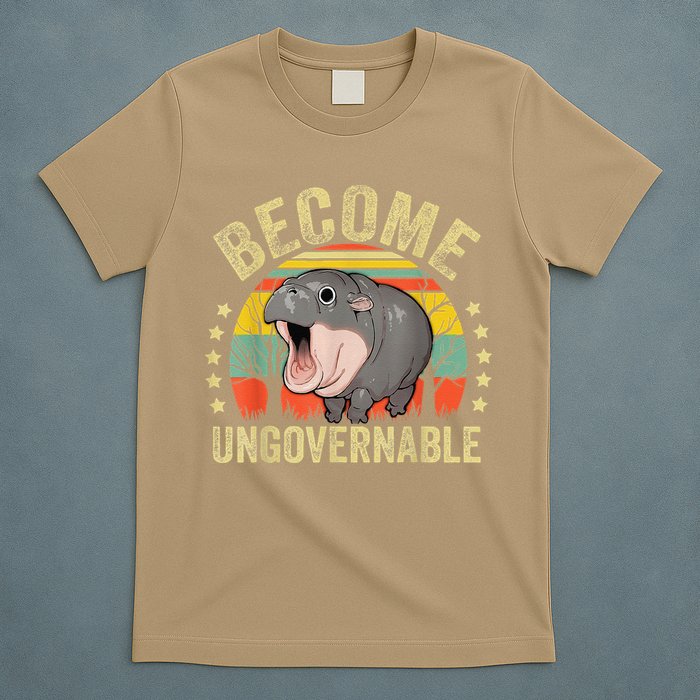Moodeng Become Ungovernable Funny Baby Hippo Moo Deng Joke T-Shirt