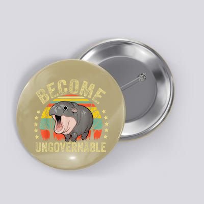 Moodeng Become Ungovernable Funny Baby Hippo Moo Deng Joke Button