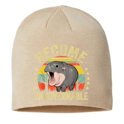Moodeng Become Ungovernable Funny Baby Hippo Moo Deng Joke Sustainable Beanie