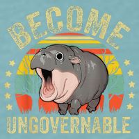 Moodeng Become Ungovernable Funny Baby Hippo Moo Deng Joke Sueded Cloud Jersey T-Shirt
