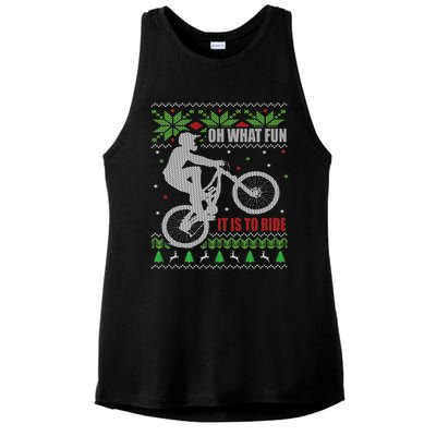 Mountain Bike Ugly Christmas Mountain Biking Gift Ladies PosiCharge Tri-Blend Wicking Tank