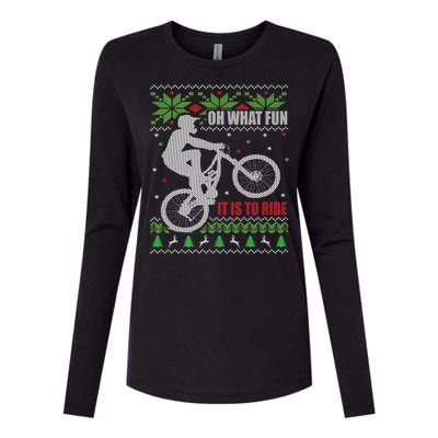 Mountain Bike Ugly Christmas Mountain Biking Gift Womens Cotton Relaxed Long Sleeve T-Shirt