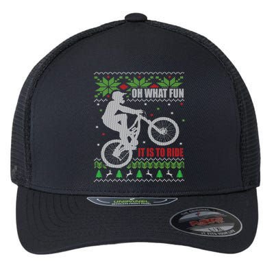 Mountain Bike Ugly Christmas Mountain Biking Gift Flexfit Unipanel Trucker Cap