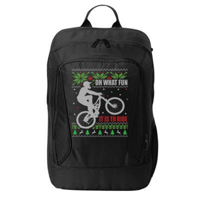 Mountain Bike Ugly Christmas Mountain Biking Gift City Backpack