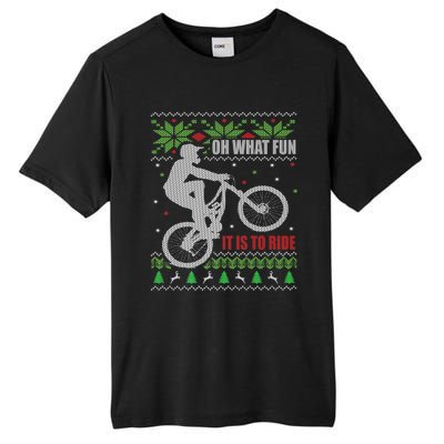 Mountain Bike Ugly Christmas Mountain Biking Gift Tall Fusion ChromaSoft Performance T-Shirt