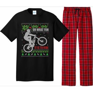 Mountain Bike Ugly Christmas Mountain Biking Gift Pajama Set