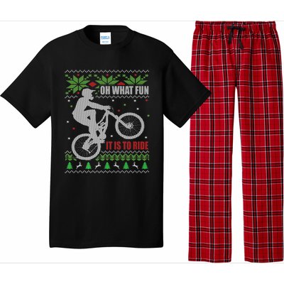 Mountain Bike Ugly Christmas Mountain Biking Gift Pajama Set