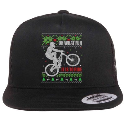 Mountain Bike Ugly Christmas Mountain Biking Gift Flatbill Hat
