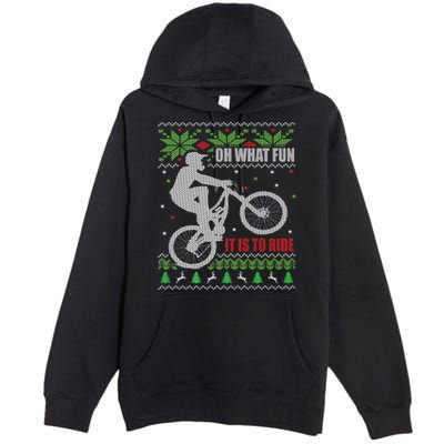 Mountain Bike Ugly Christmas Mountain Biking Gift Premium Pullover Hoodie