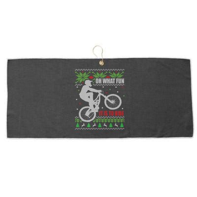 Mountain Bike Ugly Christmas Mountain Biking Gift Large Microfiber Waffle Golf Towel