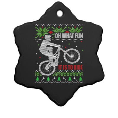 Mountain Bike Ugly Christmas Mountain Biking Gift Ceramic Star Ornament