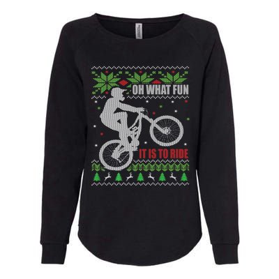 Mountain Bike Ugly Christmas Mountain Biking Gift Womens California Wash Sweatshirt