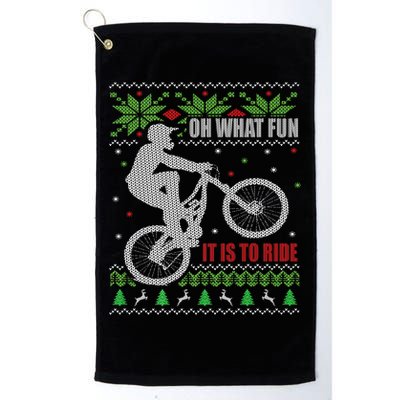 Mountain Bike Ugly Christmas Mountain Biking Gift Golf Towel