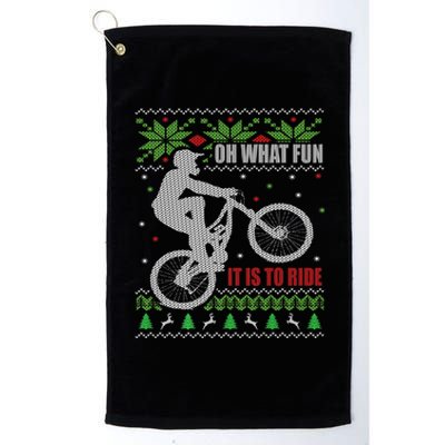 Mountain Bike Ugly Christmas Mountain Biking Gift Platinum Collection Golf Towel