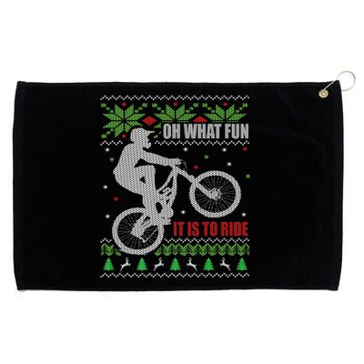 Mountain Bike Ugly Christmas Mountain Biking Gift Grommeted Golf Towel