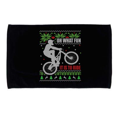 Mountain Bike Ugly Christmas Mountain Biking Gift Microfiber Hand Towel