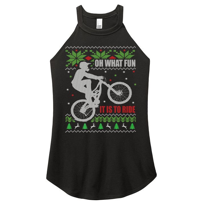 Mountain Bike Ugly Christmas Mountain Biking Gift Women's Perfect Tri Rocker Tank