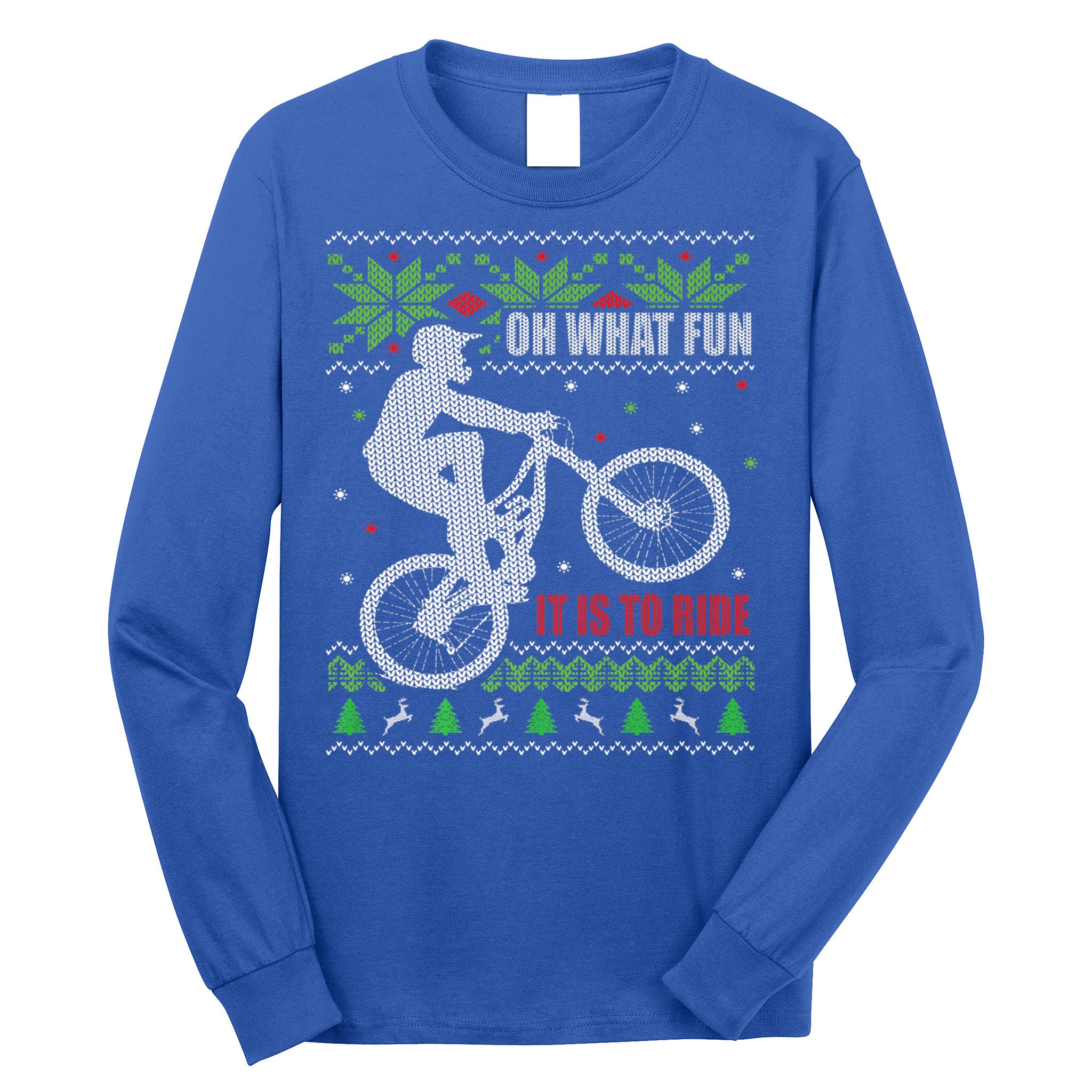 Mountain Bike Ugly Christmas Mountain Biking Gift Long Sleeve Shirt