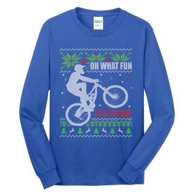 Mountain Bike Ugly Christmas Mountain Biking Gift Tall Long Sleeve T-Shirt