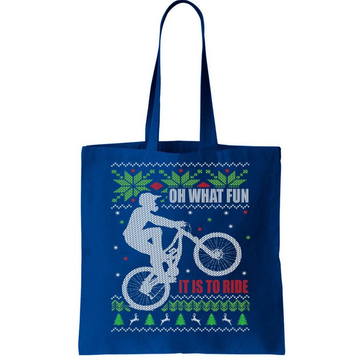 Mountain Bike Ugly Christmas Mountain Biking Gift Tote Bag