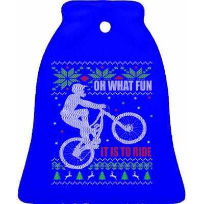 Mountain Bike Ugly Christmas Mountain Biking Gift Ceramic Bell Ornament