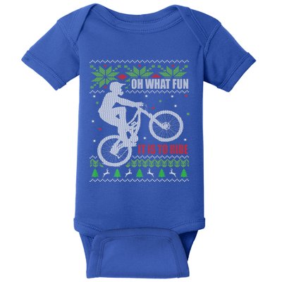 Mountain Bike Ugly Christmas Mountain Biking Gift Baby Bodysuit