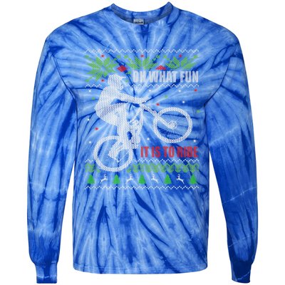 Mountain Bike Ugly Christmas Mountain Biking Gift Tie-Dye Long Sleeve Shirt