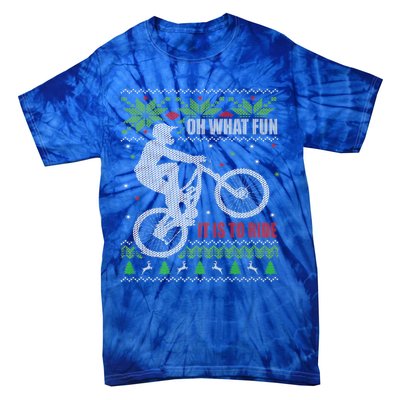 Mountain Bike Ugly Christmas Mountain Biking Gift Tie-Dye T-Shirt