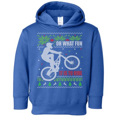 Mountain Bike Ugly Christmas Mountain Biking Gift Toddler Hoodie