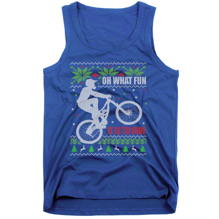 Mountain Bike Ugly Christmas Mountain Biking Gift Tank Top