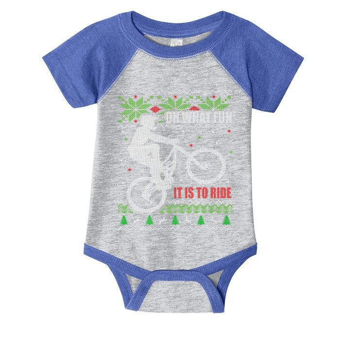 Mountain Bike Ugly Christmas Mountain Biking Gift Infant Baby Jersey Bodysuit