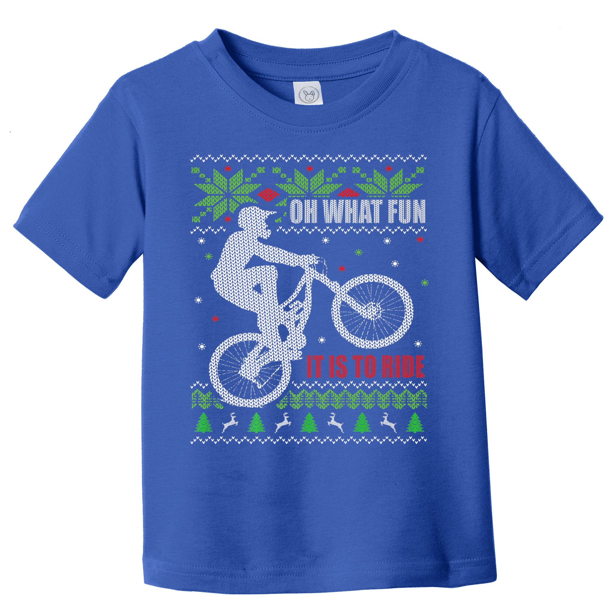 Mountain Bike Ugly Christmas Mountain Biking Gift Toddler T-Shirt
