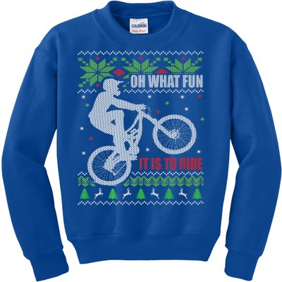 Mountain Bike Ugly Christmas Mountain Biking Gift Kids Sweatshirt