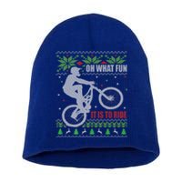 Mountain Bike Ugly Christmas Mountain Biking Gift Short Acrylic Beanie