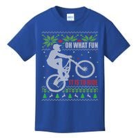 Mountain Bike Ugly Christmas Mountain Biking Gift Kids T-Shirt