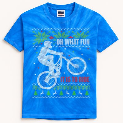 Mountain Bike Ugly Christmas Mountain Biking Gift Kids Tie-Dye T-Shirt