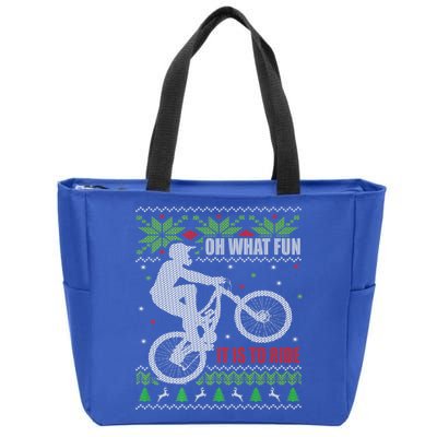 Mountain Bike Ugly Christmas Mountain Biking Gift Zip Tote Bag