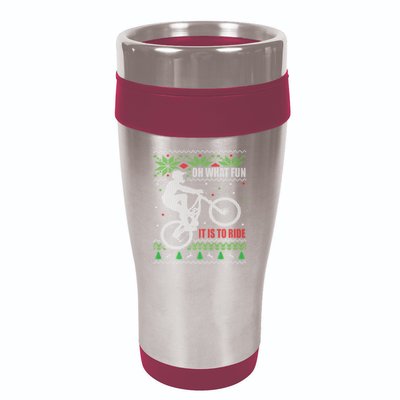 Mountain Bike Ugly Christmas Mountain Biking Gift 16oz Travel Tumbler